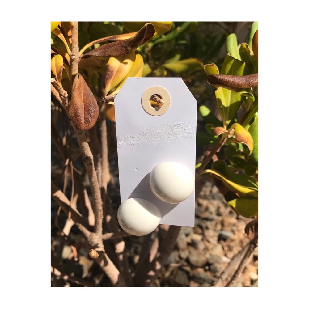 Large White Stud earrings